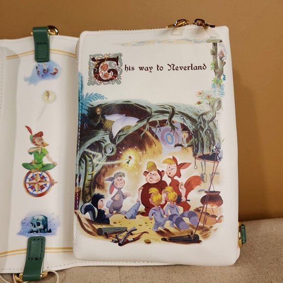 Loungefly Disney Peter Pan Classic Story Book Series Convertible Backpack NEW - Picture 12 of 16